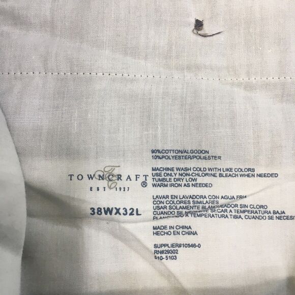 VTG Towncraft Corduroy Pants Men 38x32 Gray Stretch Straight Cotton Classic 90s - Picture 6 of 14